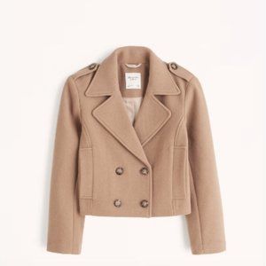 Wool-Blend Cropped Coat